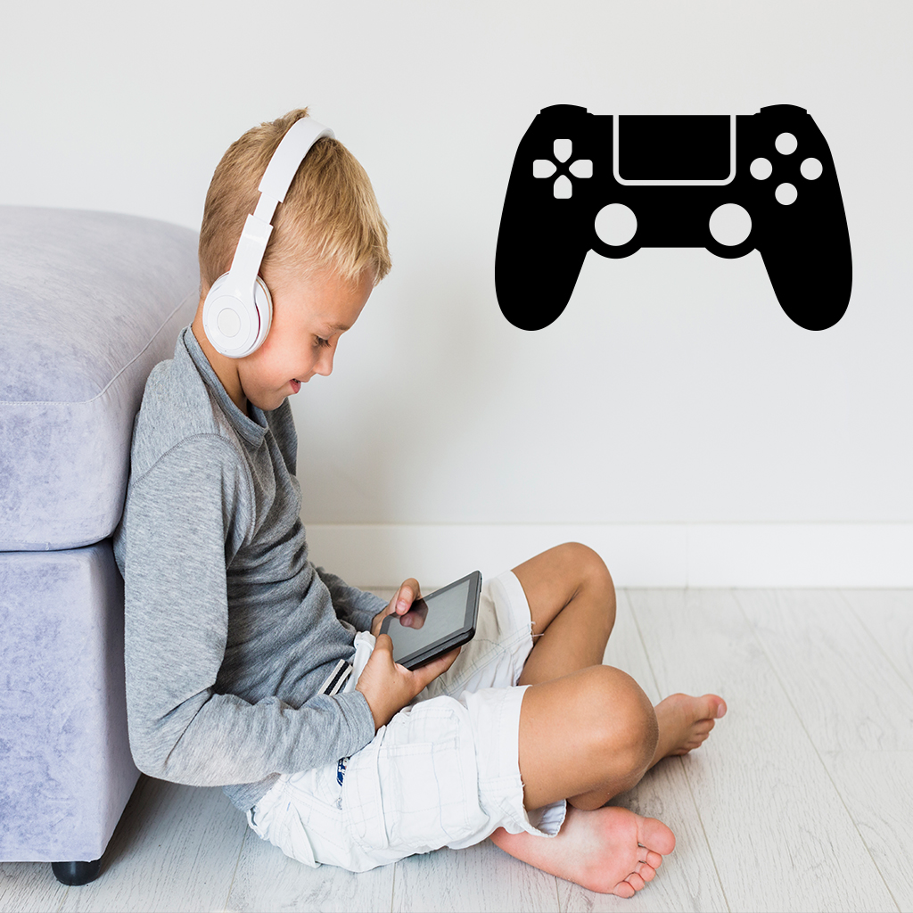 Samolepka Ovládač na playstation Farba: černá, Veľkosť: 100 x 64 cm