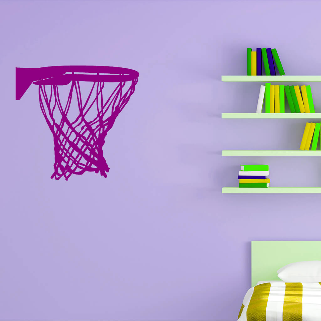 Samolepka Basketbalový kôš Farba: fialová, Veľkosť: 80 x 76 cm