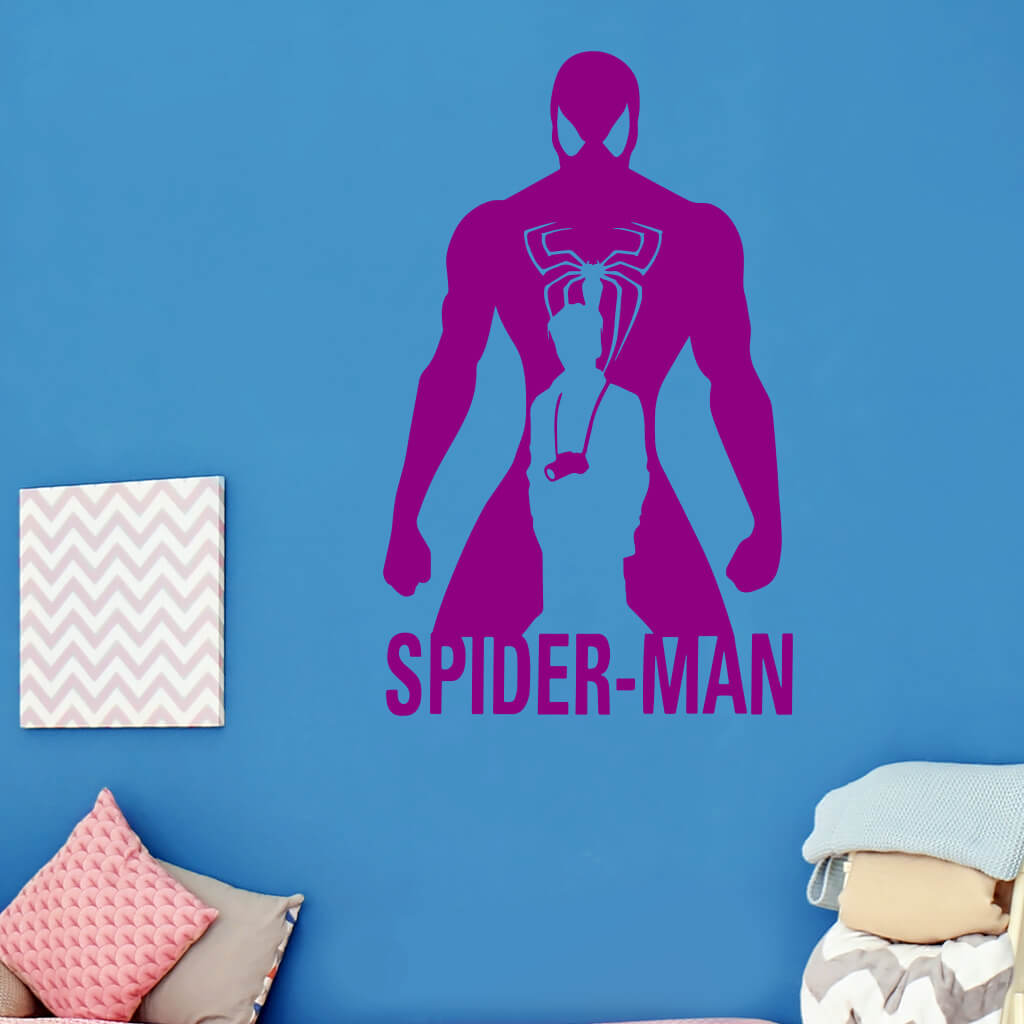 Samolepka Spiderman silueta Farba: fialová, Veľkosť: 100 x 61 cm