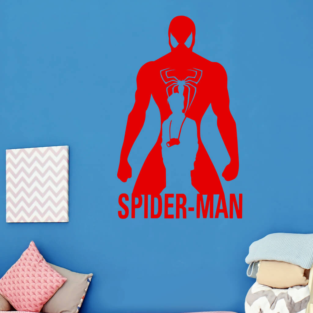 Samolepka Spiderman silueta Farba: červená, Veľkosť: 100 x 61 cm