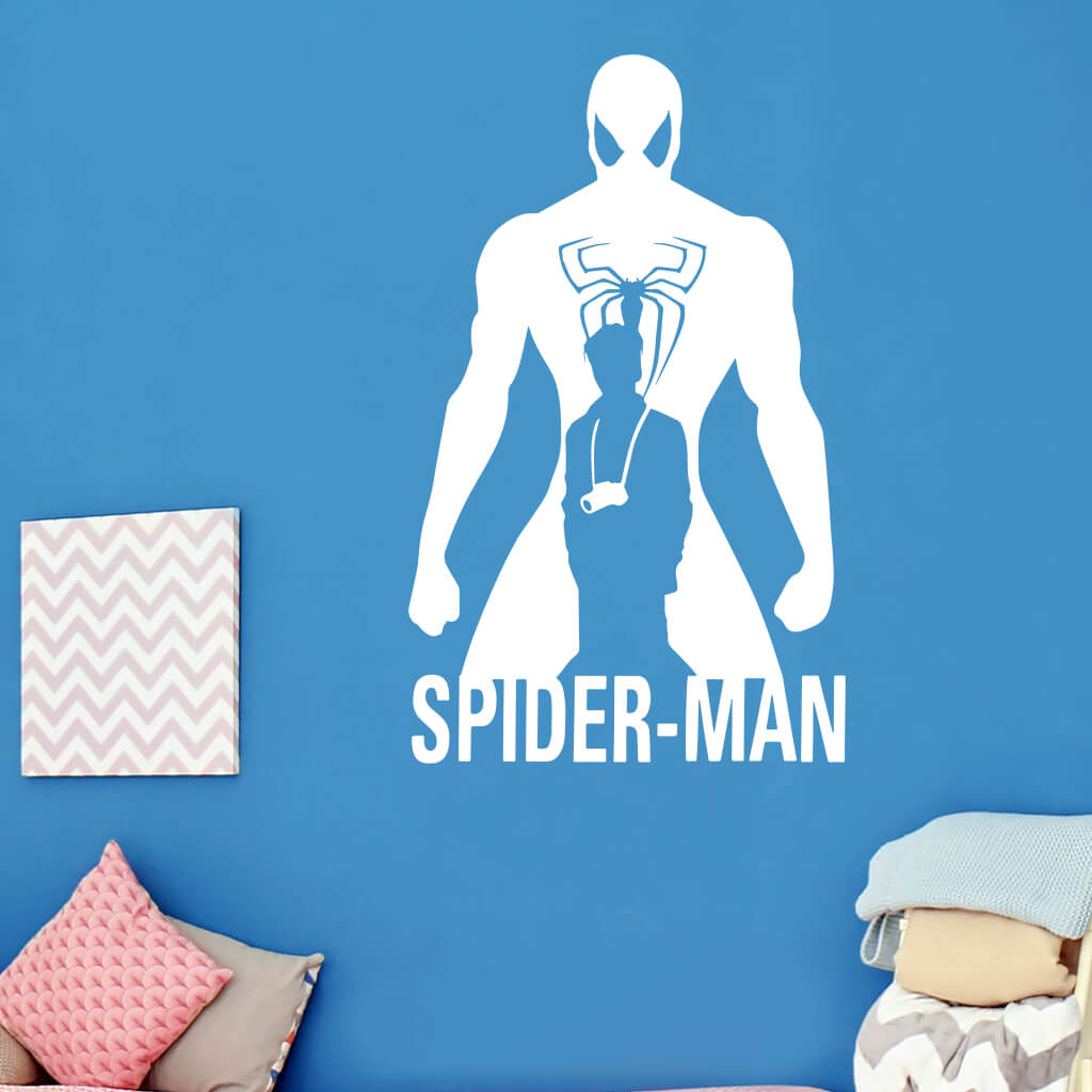 Samolepka Spiderman silueta Farba: bílá, Veľkosť: 80 x 49 cm