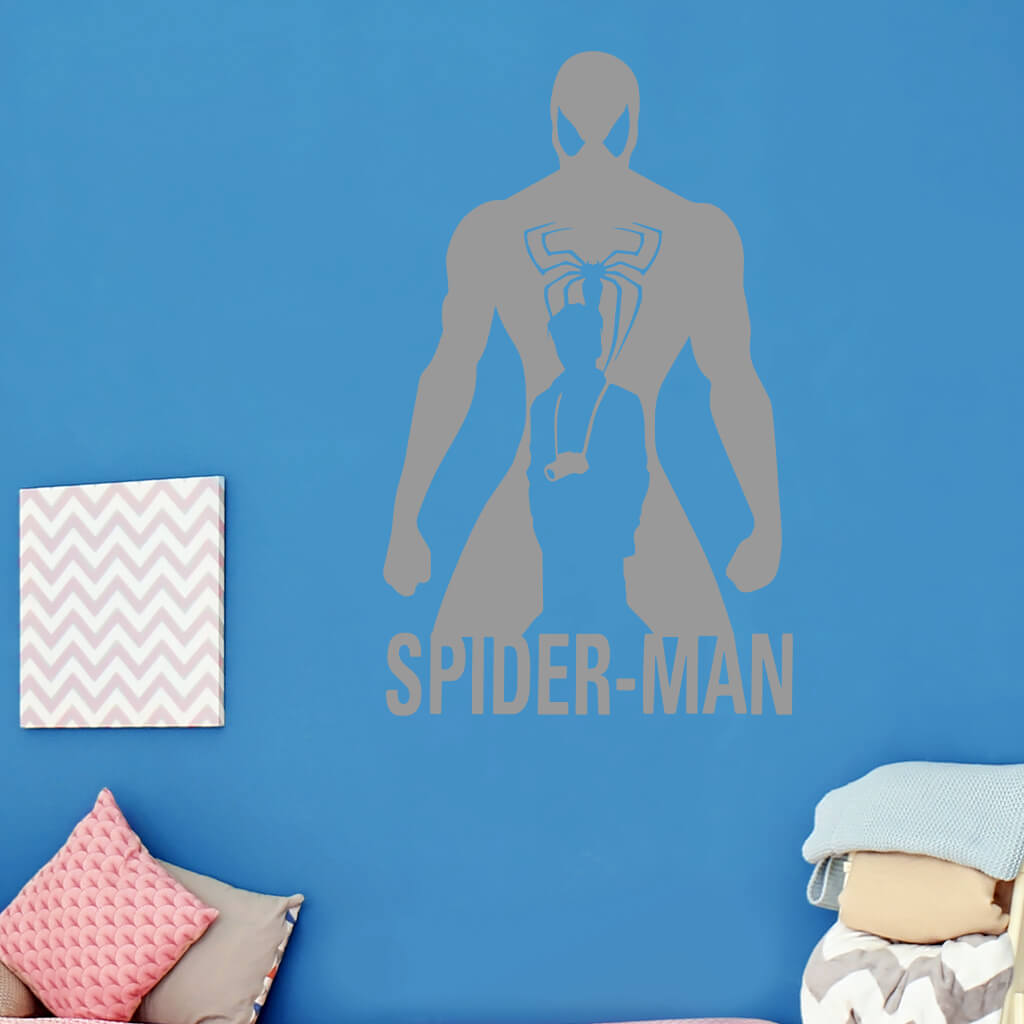 Samolepka Spiderman silueta Farba: šedá, Veľkosť: 80 x 49 cm
