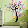 Samolepka na stenu Strom sa sovie hojdačkou