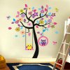 Samolepka na stenu Strom sa sovie hojdačkou