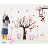Samolepka na stenu Ružový strom s hojdačkou a zvieratkami zo Zoo