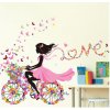 Samolepka na stenu Dievča na bicykli