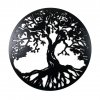 Drevená nástenná dekorácia Strom života čierny
