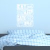 Samolepka Jesť, spať, hrať a znova
