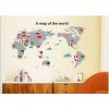 Samolepka na zeď Mapa Světa s vlajkami