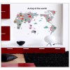 Samolepka na zeď Mapa Světa s vlajkami