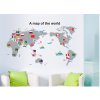Samolepka na zeď Mapa Světa s vlajkami