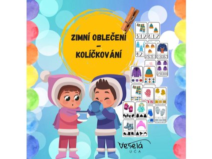 PDF Aktivita: Zimní oblečení – Kolíčkovací kartičky pro děti