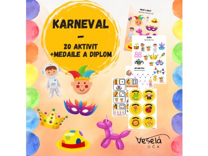 KARNEVAL – hravé aktivity + medaile a diplom (PDF)