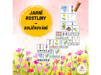 Jarní květiny – Soubor vzdělávacích aktivit s kolíčky (PDF)