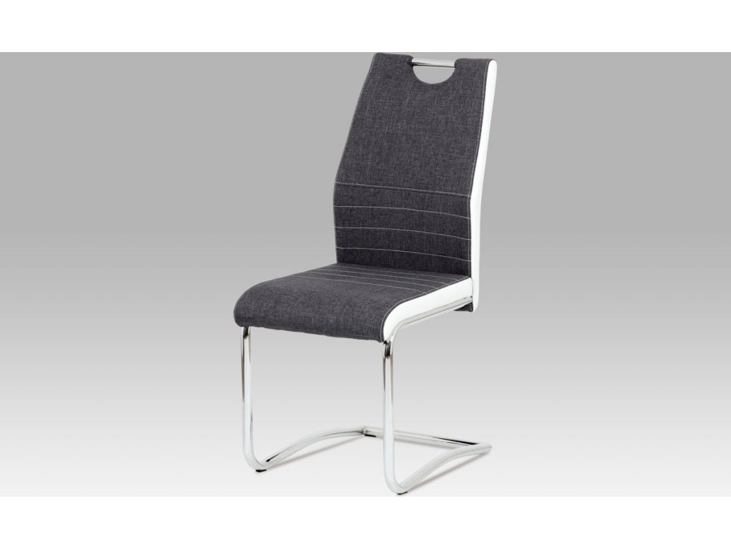 Jídelní židle | látka a koženka | chrom | 44x43x98x47cm