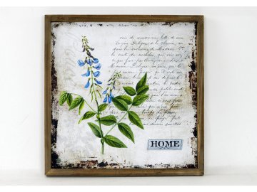 Obraz plátěný | dřevěný rámeček | bylina a  text