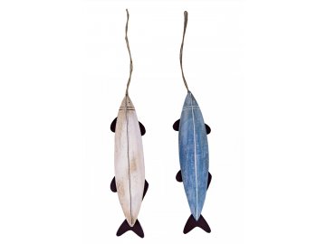 Dekorace ryba | bílá a modrá | 3 velikosti