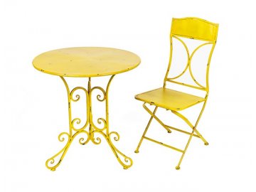 Židle Sun | žlutá | kov | 92x39x38cm