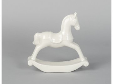 Houpací kůň | bílý | porcelán | 19x20x6cm