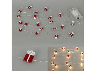 Řetěz s LED světýlky na baterie barva teplá bílá