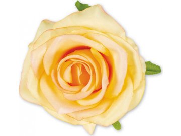 Růže, barva žluto-oranžová, Květina umělá vazbová. Cena za balení 12 kusů