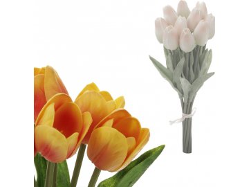Mini tulipán, barva oranžovo-žlutá. Materiál pěna. Cena za 1 kus, ve svazku je 10 kusů.