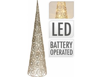 Kovový kužel champagne-zlatý 60 cm, 15 LED