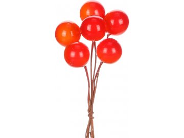 Jeřabiny na drátku, oranžová barva. Cena za 1sáček (48ks).