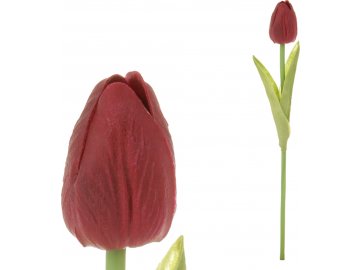 Tulipán mini, barva červená. Květina umělá pěnová
