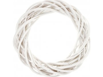 Proutěný věnec, 15cm,  bílá barva