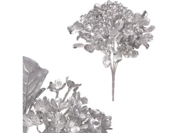 Kytice kvetoucí, barva stříbrná matná.