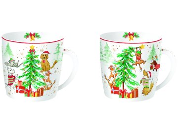 Dva porcelánové hrnky na čaj Christmas Gang