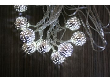 Světelný řetěz LED - koule - kovový efekt | 3 m