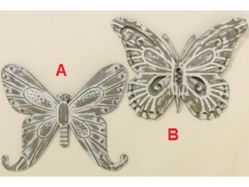 Motýl Ava lakované železo creme 22cm (Provedení B)
