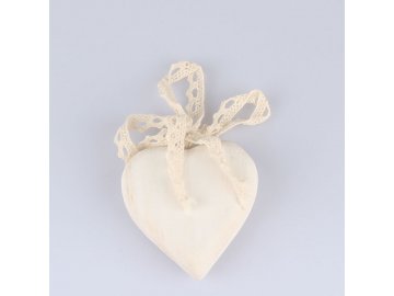 Dřevěné srdce s mašlí 8 x 8cm