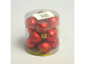 koule vanocni pvc 12ks 3cm cervena
