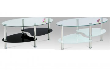 Konferenční stolek skleněný | konstrukce leštěný nerez | 100x60x41cm
