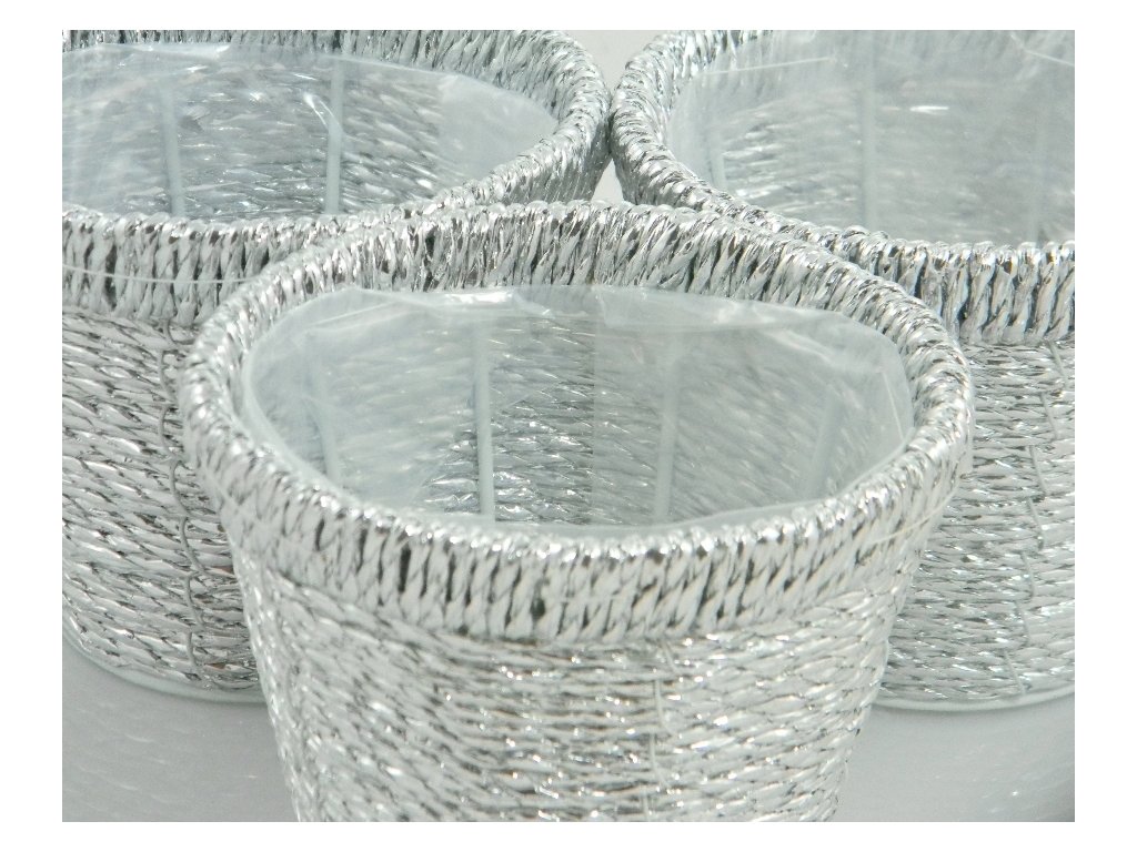 Rosa Import Metalický obal na květináč 12x10cm Barva: stříbrná