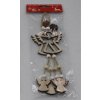 Andělíček , vánoční dřevěná dekorace na pověšení, barva natural,  2 kusy v sáčku, cena za 1 sáček