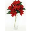 Umělá květina - puget vánočních růží, poinsécek červených (7hlav)