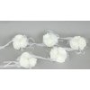 Girlanda z 5svazků růžiček po 3 květech  na stuze , barva bílá , umělá dekorace