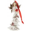 Anděl, vánoční dekorace na zavěšení z polyresinu, barva bílá