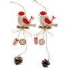 Ptáček, vánoční dřevěná dekorace na zavěšení, v sáčku 2 kusy, cena za 1 sáček, mix 2 druhů