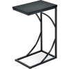 Přístavný stolek 27x41x63 cm, deska černé lamino, kovové nohy, černý mat
