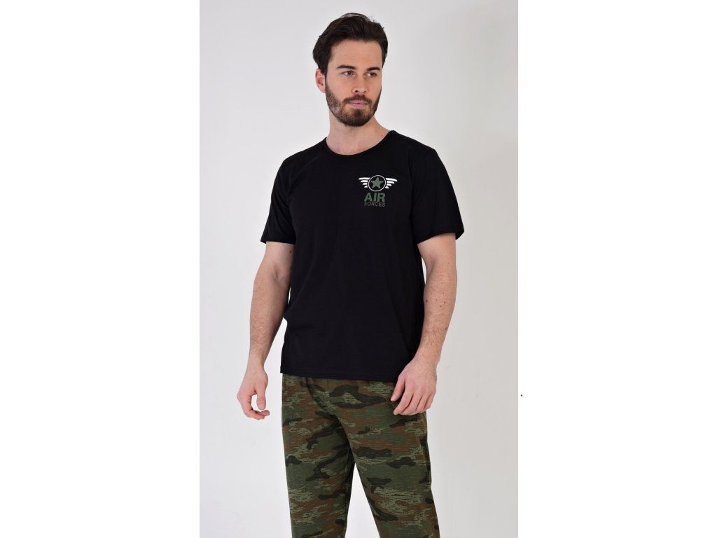 Pánske pyžamo dlhé Air forces (Varianta čierna; M)