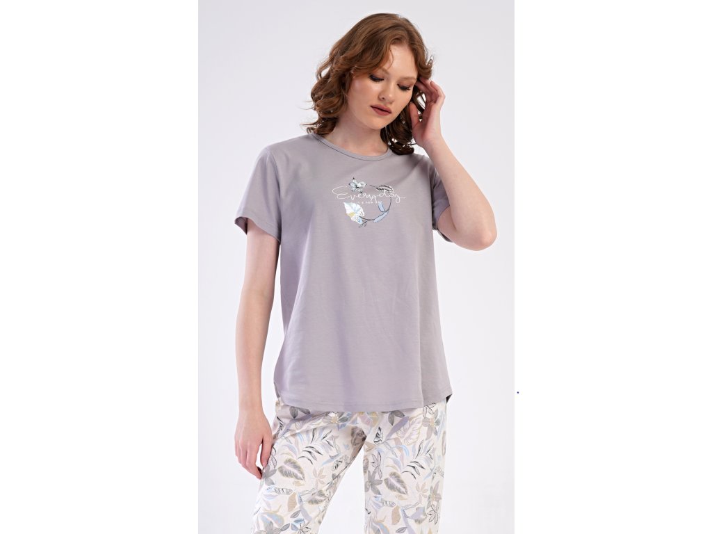 Dámske pyžamo kapri Alex (Varianta šedá; 1XL)