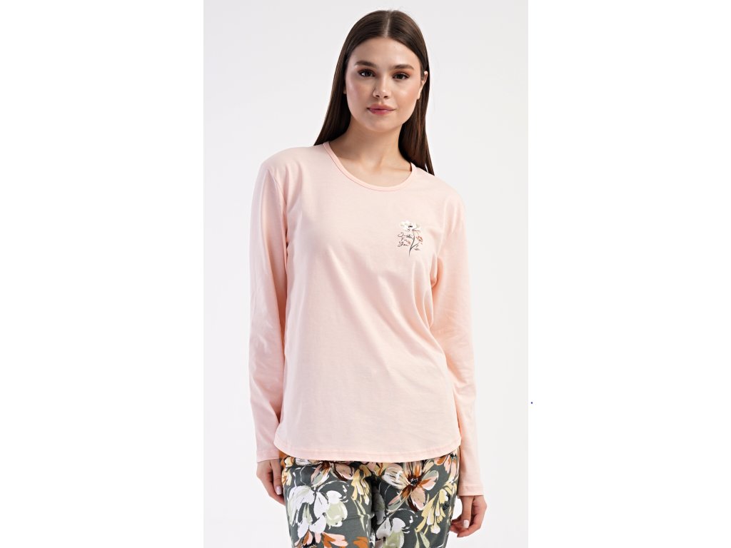 Dámske pyžamo dlhé Mariana (Varianta světle lososová; 1XL)