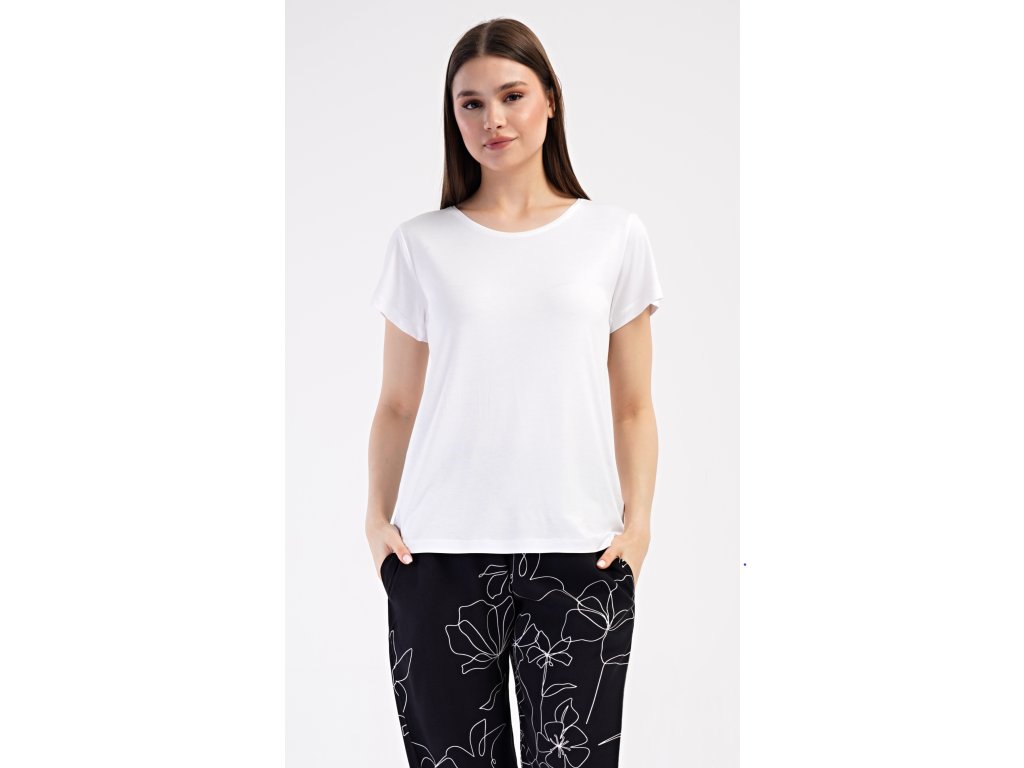 Dámske pyžamo dlhé Fiona (Varianta bílá; L)