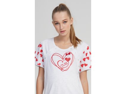 Dámska materská nočná košeľa Love (Varianta světle šedá; S)