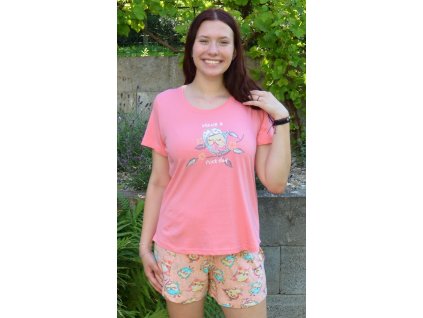 Dámske pyžamo šortky Nice day (Varianta světle lososová; XL)